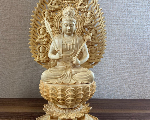 楽天市場】仏像 虚空蔵菩薩像 虚空蔵菩薩 檜木 木彫 仏具 (約)高