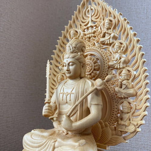 楽天市場】仏像 虚空蔵菩薩像 虚空蔵菩薩 檜木 木彫 仏具 (約)高