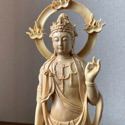 仏像　木彫　大勢至菩薩像　ツゲ 3枚目の画像