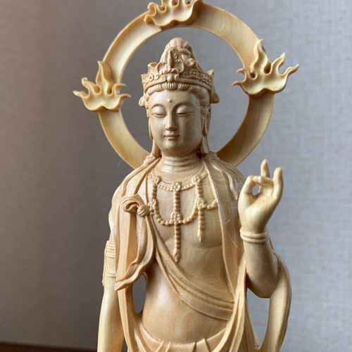 仏像 大勢至菩薩像 勢至菩薩 ツゲ 木彫 仏具 仏像 木彫 大勢至菩薩像 ツゲ その他置物 楽天ショップ【星凌
