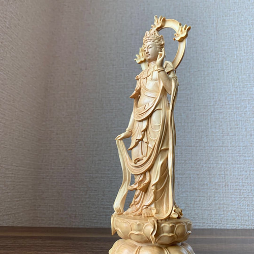 仏像 大勢至菩薩像 勢至菩薩 ツゲ 木彫 仏具 seiryou_20000018