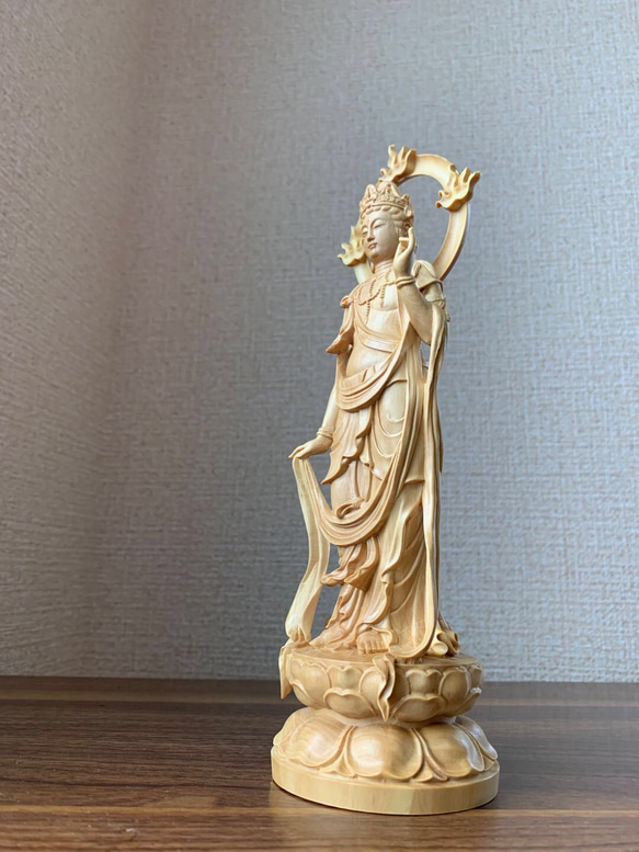 仏像　木彫　大勢至菩薩像　ツゲ 5枚目の画像