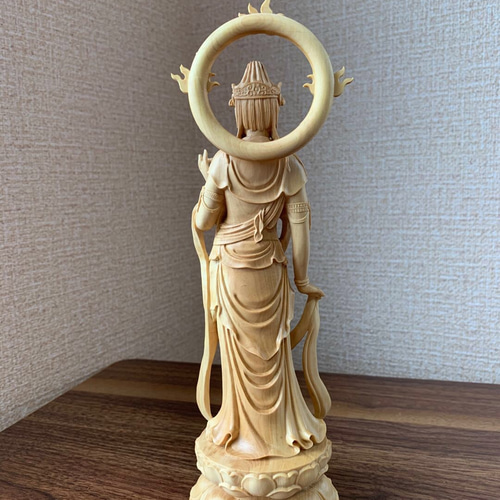 仏像 木彫 大勢至菩薩像 ツゲ その他置物 楽天ショップ【星凌商店
