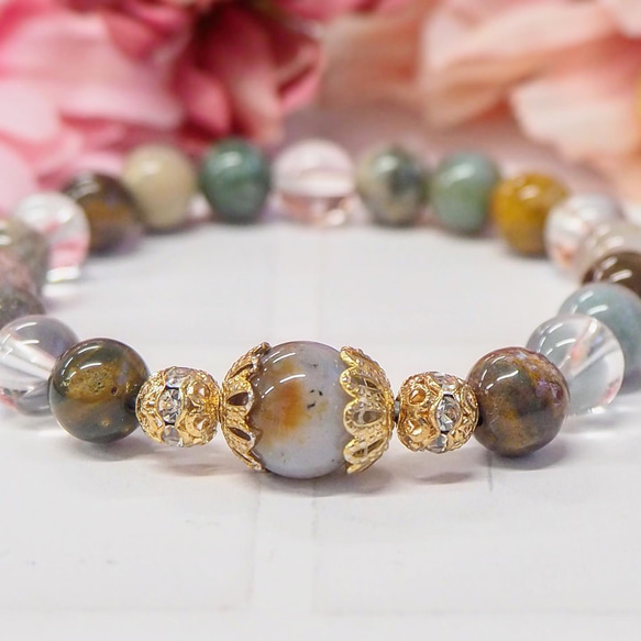 オーシャンジャスパー　ブレスレット③ オーシャンジャスパーブレスレット ブレスレット MIYUA373@stone 通販