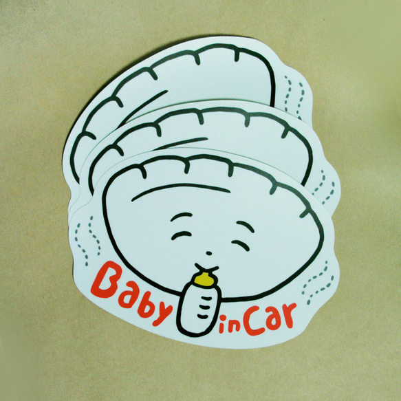 ぎょざお Baby in car シールステッカー 1枚 1枚目の画像