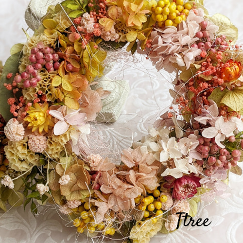 フラワー・リース ak 春夏フラワーナチュラルリース｜A.K.flowers アーティフィシャル