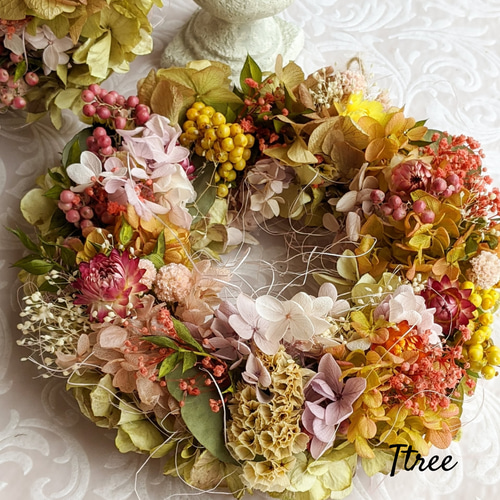 ドライ＆プリザーブドフラワーミックスリース リース Ttree 通販