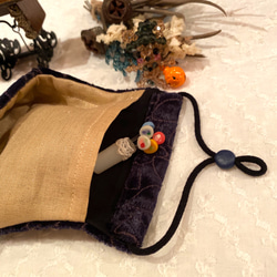 《秋冬マスク》　送料無料　ベロア花柄刺繍 純銀イオン抗菌生地　フィルターポケット付き 5枚目の画像