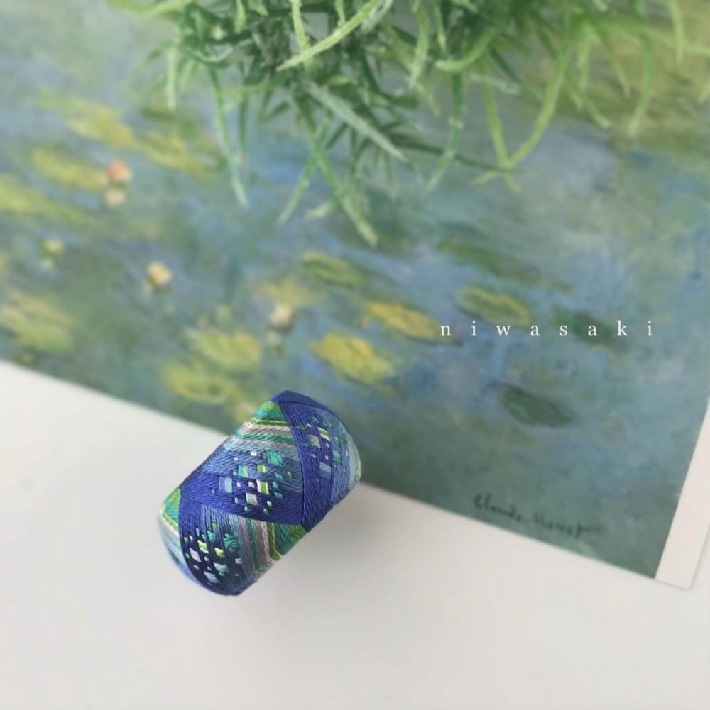 加賀ゆびぬき◇絹糸のネックレス＜モネの睡蓮＞