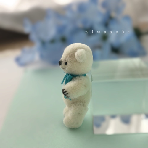 テディベア　ラムネ色の　バンビ　水色　ぬいぐるみ　玩具　レトロ　ミニチュア テディベア　ラムネ色の　バンビ　水色　ぬいぐるみ　玩具　レトロ　ミニチュア