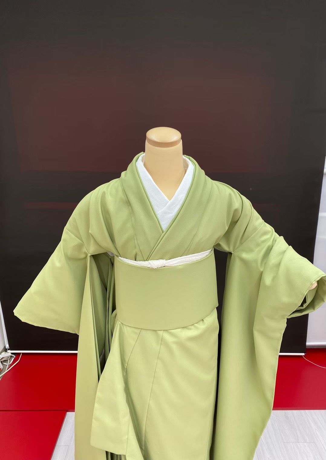 【受注生産】色掛下　くすみ系グリーン　& ワンタッチ　作り帯　セット