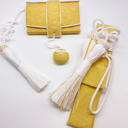 花嫁和装 はこせこ かいけん【婚礼用/2点セット】正絹からしゴールド系  