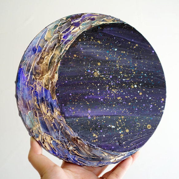 【一点物】✴︎Moonlight~ミカヅキ~( 紫 )✴︎インテリアアート (20×20cm ) 6枚目の画像