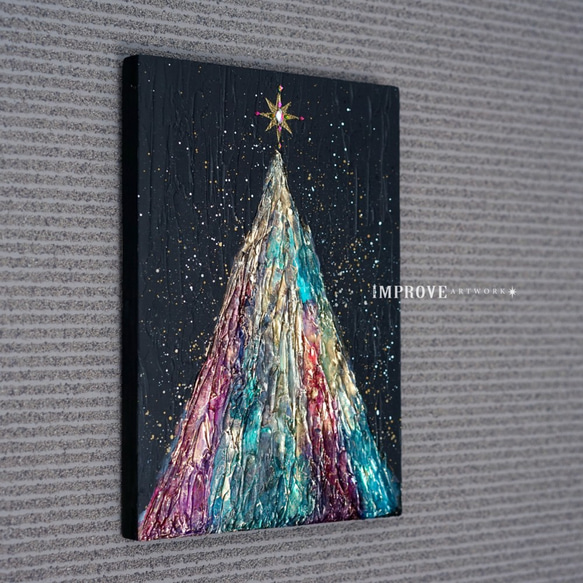 【再販/creema限定】✴︎Shooting Star Tree✴︎インテリアアートパネル (A4/ 木製パネル) 7枚目の画像