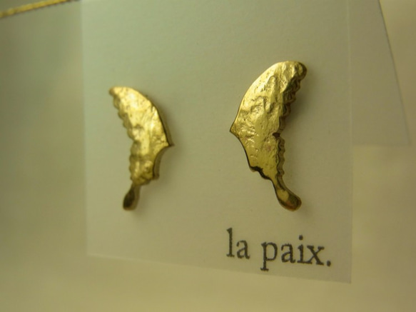 PSP-001　silhouette　"papillon" earrings 1枚目の画像