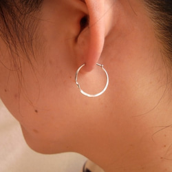 PBP-032 silver wire pierced earrings (round) 第3張的照片