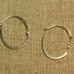 PBP-033 silver wire pierced earrings (oval) 第2張的照片