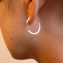 PBP-033 silver wire pierced earrings (oval) 第3張的照片