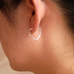 PBP-035 silver wire pierced earrings(triangle) 第3張的照片
