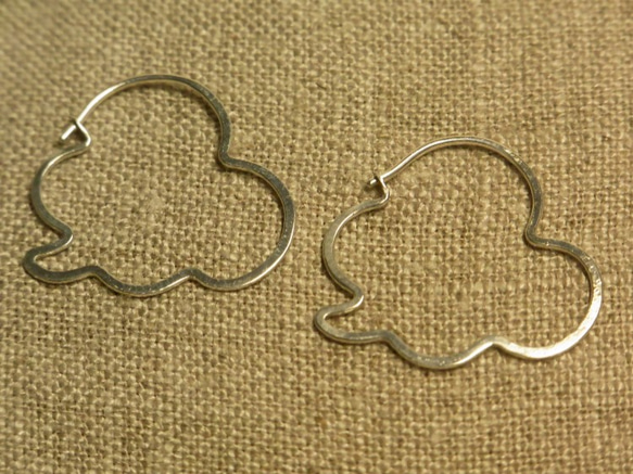 PBP-036　silver wire pierced earrings (cloud S) 2枚目の画像