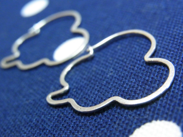 PBP-036　silver wire pierced earrings (cloud S) 1枚目の画像
