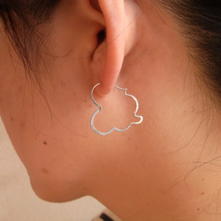 PBP-036 silver wire pierced earrings (cloud S) 第3張的照片