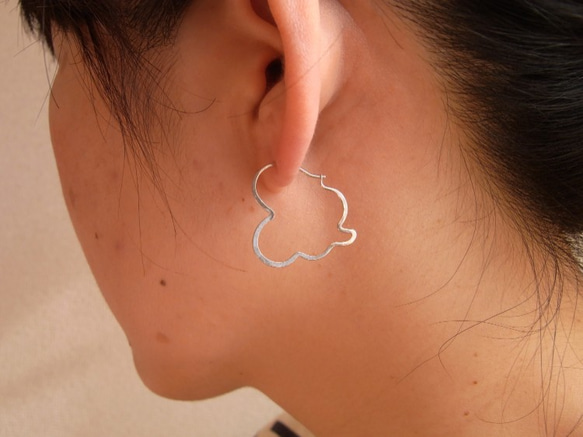 PBP-036 silver wire pierced earrings (cloud S) 第3張的照片