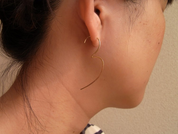 （單耳用）PBP-042 14kgf wire pierced earring(trois 3) 第3張的照片