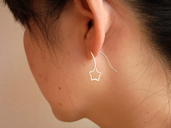 PBP-055 14kgf wire pierced earrings(météore) 第3張的照片