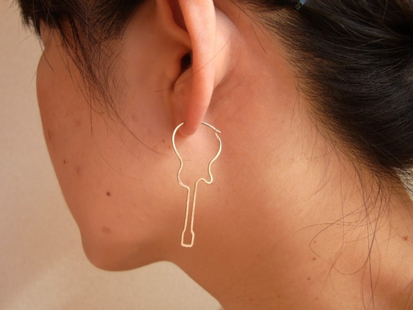 PBP-059　14kgf wire pierced earring (guitar L) 3枚目の画像