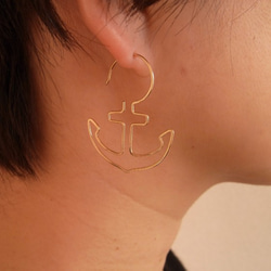 （單耳用）PBP-070 14kgf wire pierced earring (ancre) 第3張的照片