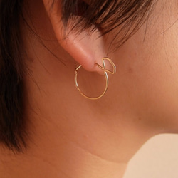 PBP-073 14kgf wire pierced earrings(diamond rings) 第3張的照片