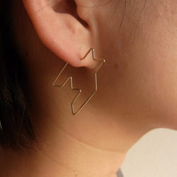 （單耳用）PBP-082 14kgf wire pierced earring(houndstooth check) 第3張的照片