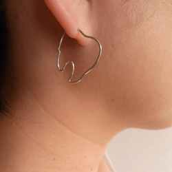 PBP-086 silver wire pierced earrings(tiny teeth) 第3張的照片