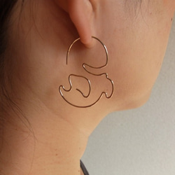 （單耳用）PBP-092 14kgf wire pierced earring (boo!) 第3張的照片