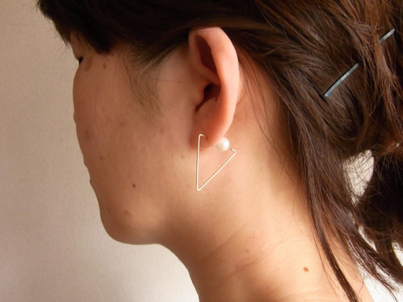 PBP-101　14kgf wire pierced earrings(triangle) 3枚目の画像