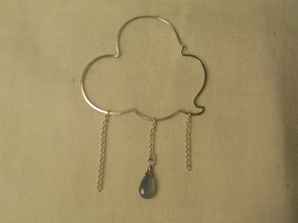 （單耳用）PBP-106 silver wire pierced earring (raindrop) 第2張的照片