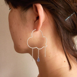 PBP-106　silver wire pierced earring (raindrop) 3枚目の画像