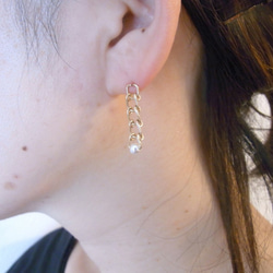 PBP-110 14kgf wire pierced earrings (la chaîne) 第3張的照片