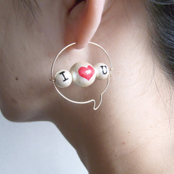 PBP-122 14kgf wire pierced earrings (I ❤U) 第3張的照片