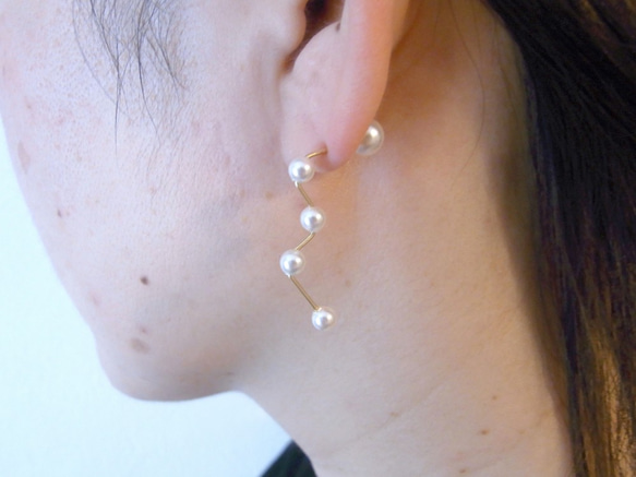 PBP-121　14kgf wire pierced earrings (l'étoile du nord) 4枚目の画像