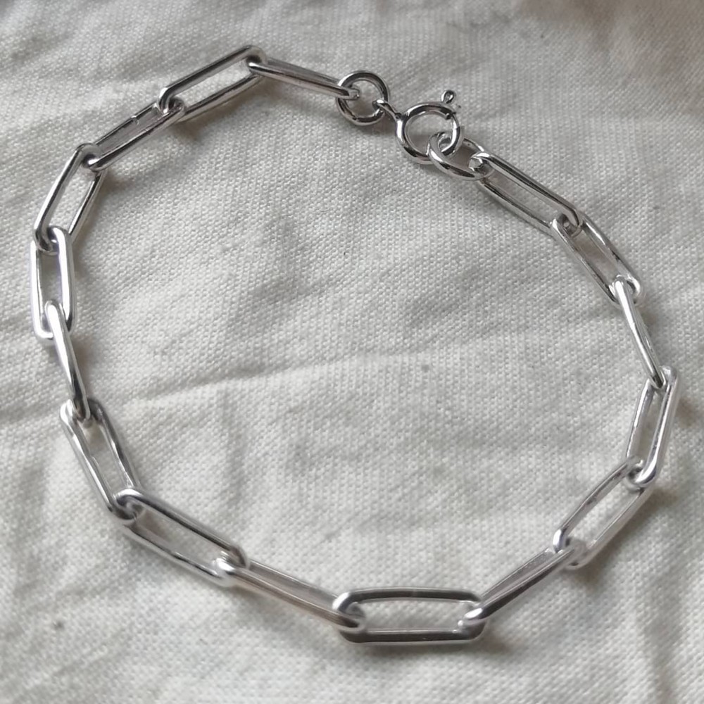 シルバーハンドメイドチェーンブレスレット