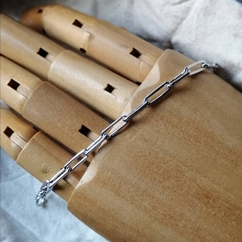 シルバーハンドメイドチェーンブレスレット