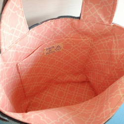 暖かベロア・チュニジア布のミニトートバッグ（風紋no.２） 4枚目の画像
