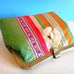 チュニジア布の２wayバッグ（サハラの夕焼１８時３３分） 3枚目の画像