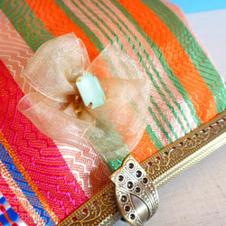 チュニジア布の２wayバッグ（サハラの夕焼１８時３３分） 4枚目の画像