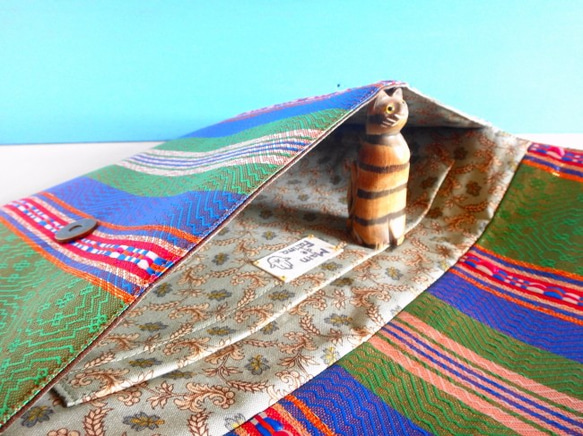 チュニジア布のクラッチバッグ（サハラの祭no.２) 5枚目の画像
