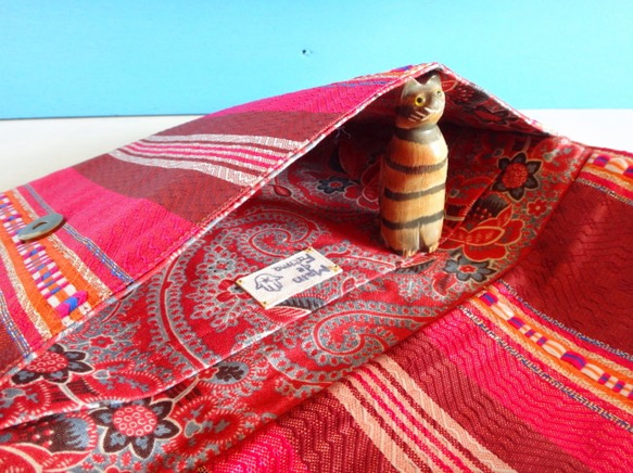 チュニジア布のクラッチバッグ（サハラの祭no.６) 5枚目の画像