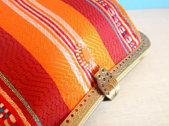 チュニジア布の２wayバッグ（サハラの祭no.１） 4枚目の画像