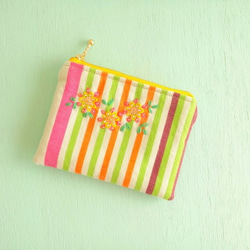 Striped Striped Mini Pouch (Mediterranean Flower no.10) 第1張的照片